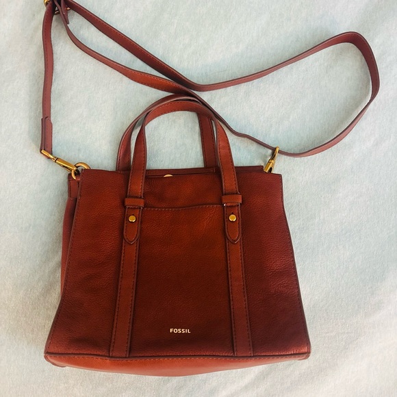 Fossil Women's Brown Leather Tote Bag - Picture 3 of 6
